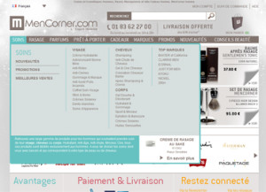 Mencorner menu XL e-commerce