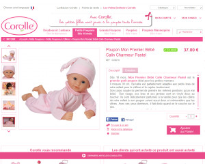 Corolle Fiche produit e commerce poupée