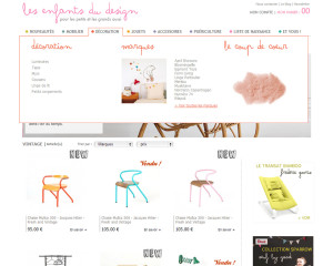 Page d'accueil création site e commerce Enfants du design