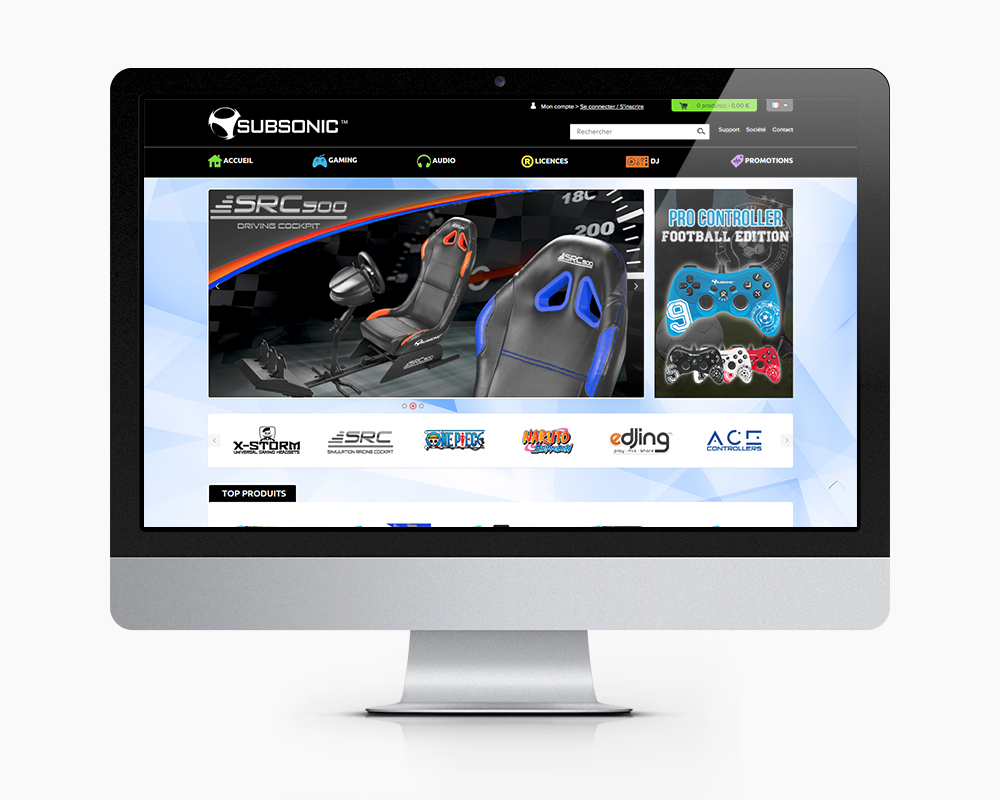 subsonic accueil site e commerce game