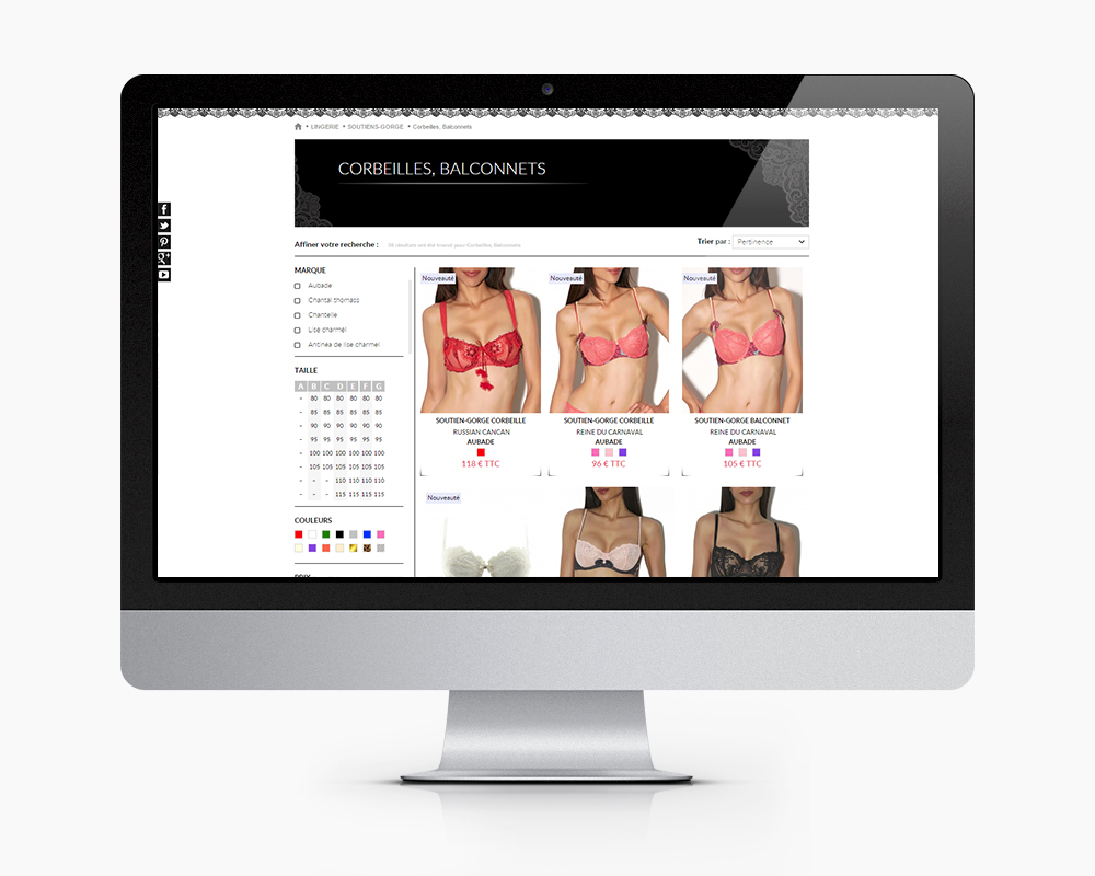 Catalogue Produits erika site e commerce de lingerie