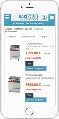 Site e commerce mobile de bacchus Equipements electroménagers