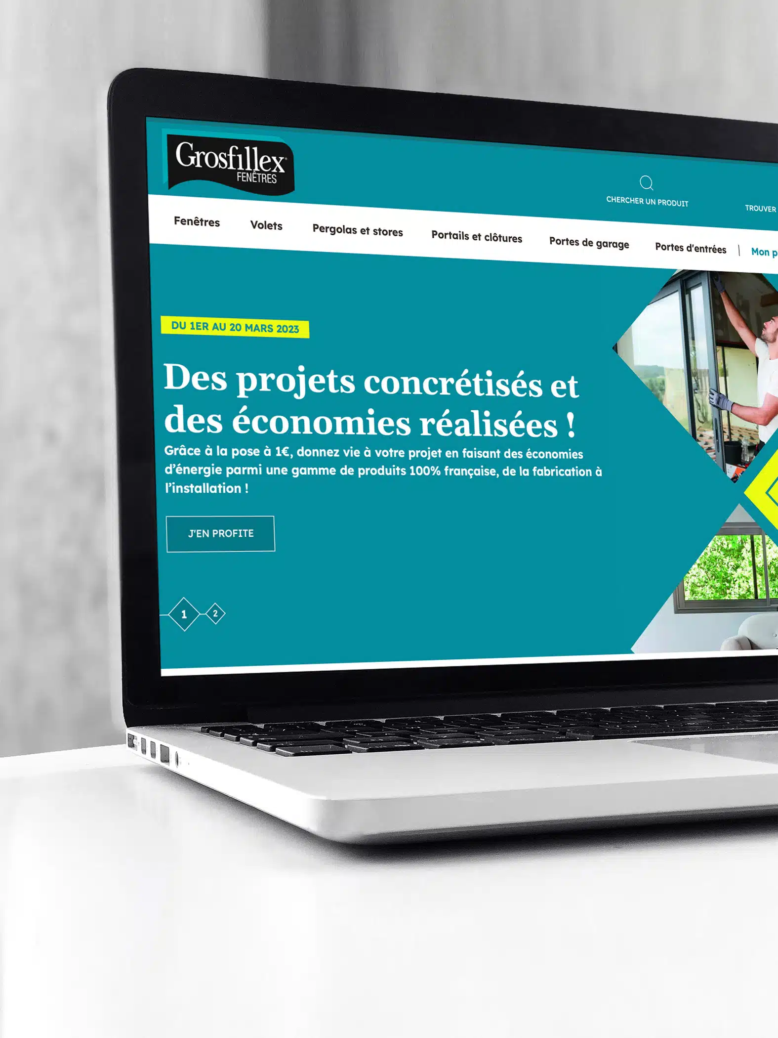 mockup de la homepage du site