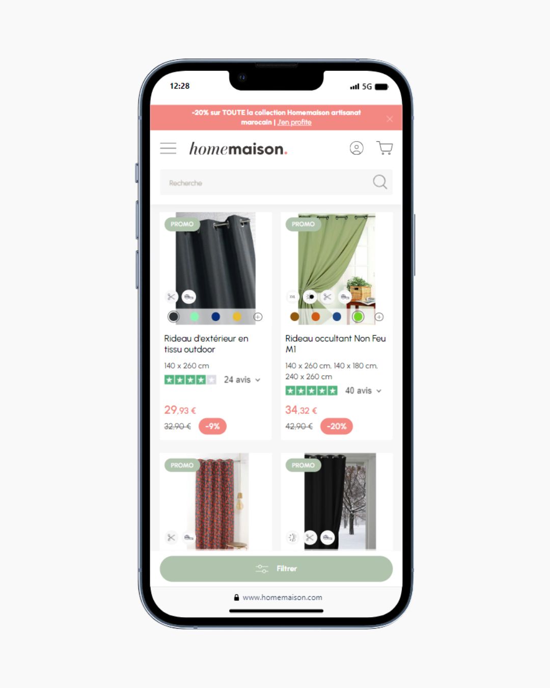 site e-commerce sylius homemaison version mobile