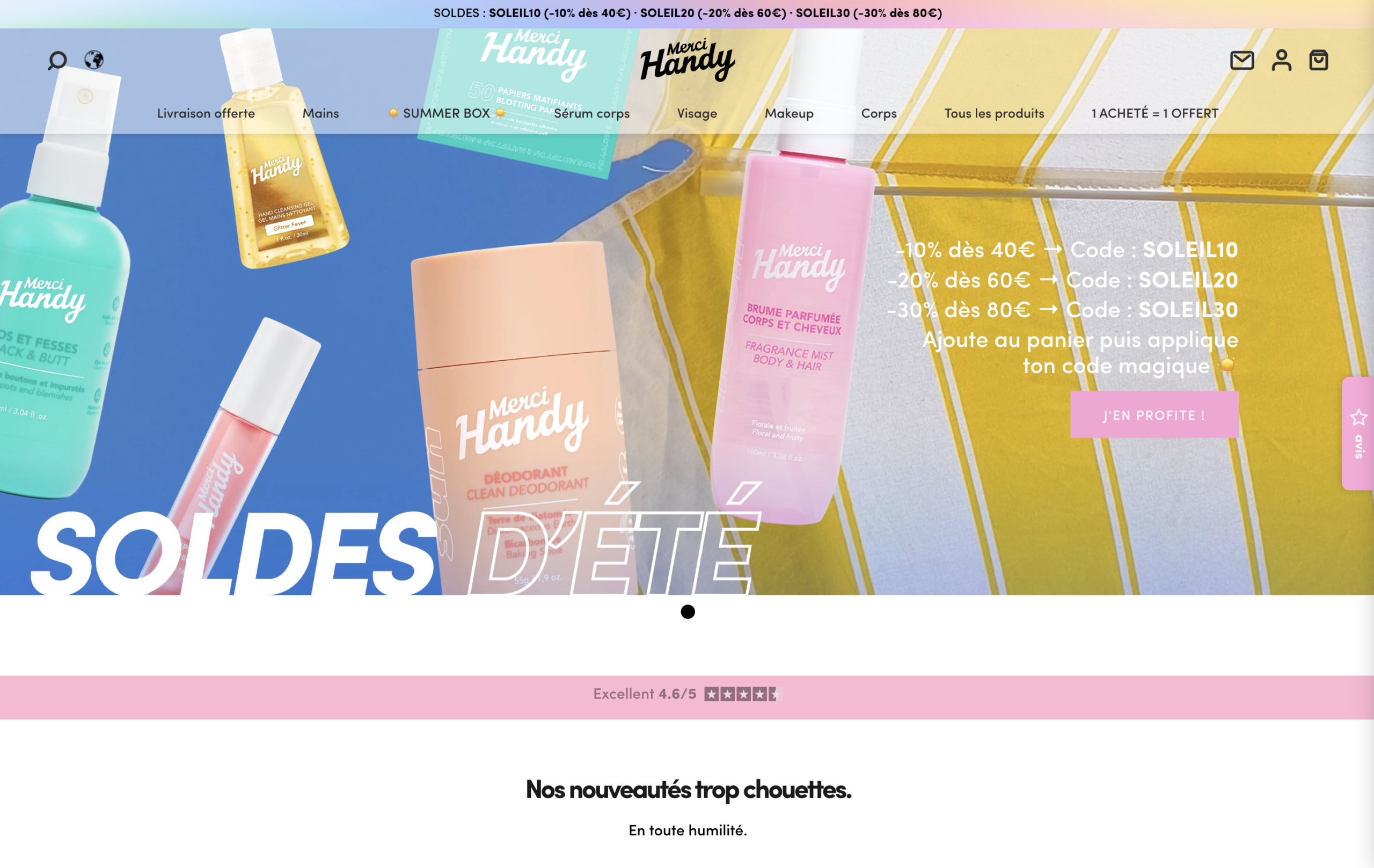 Homepage Merci Handy