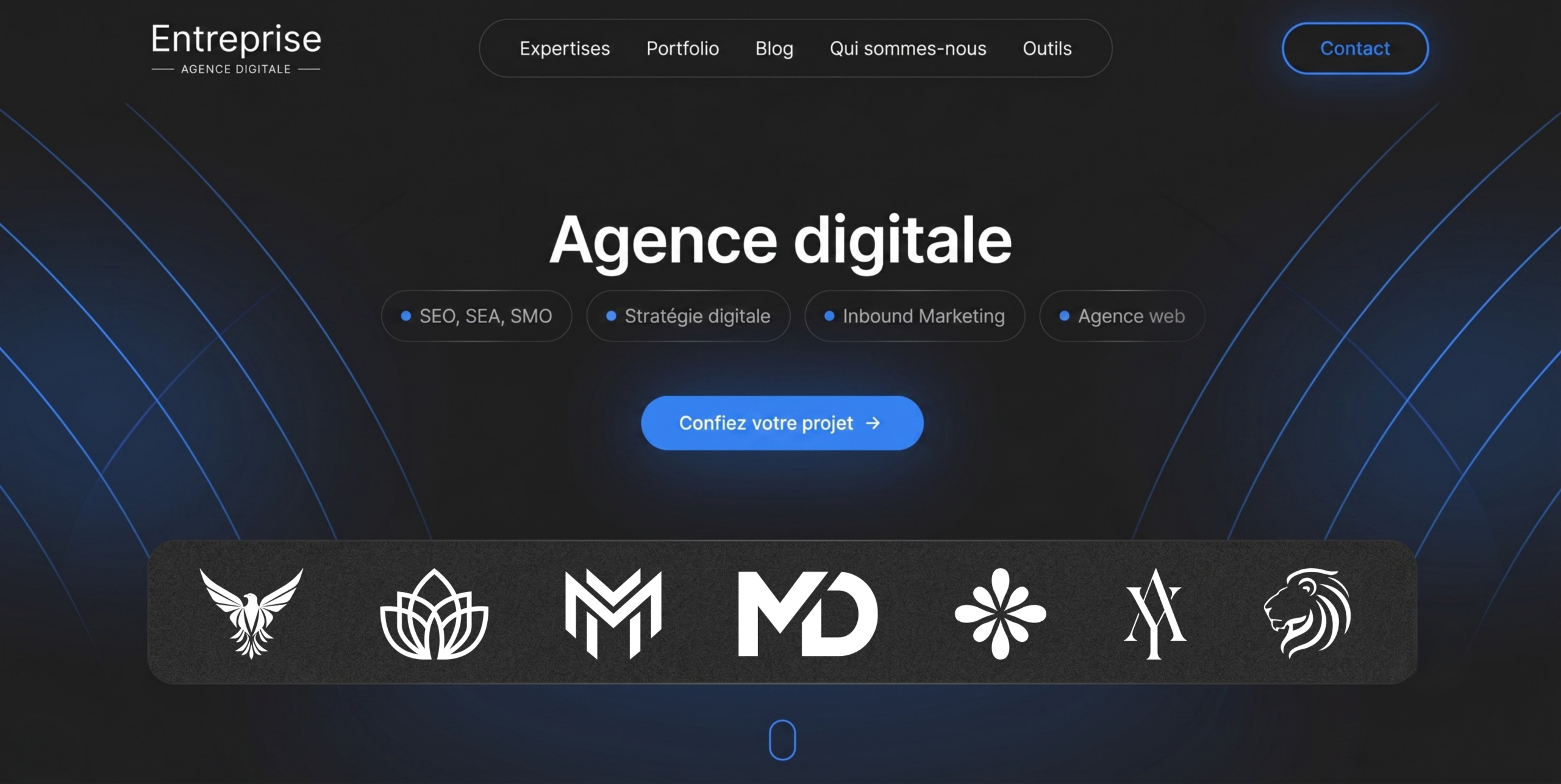 Exemple typique d'un site construit full IA