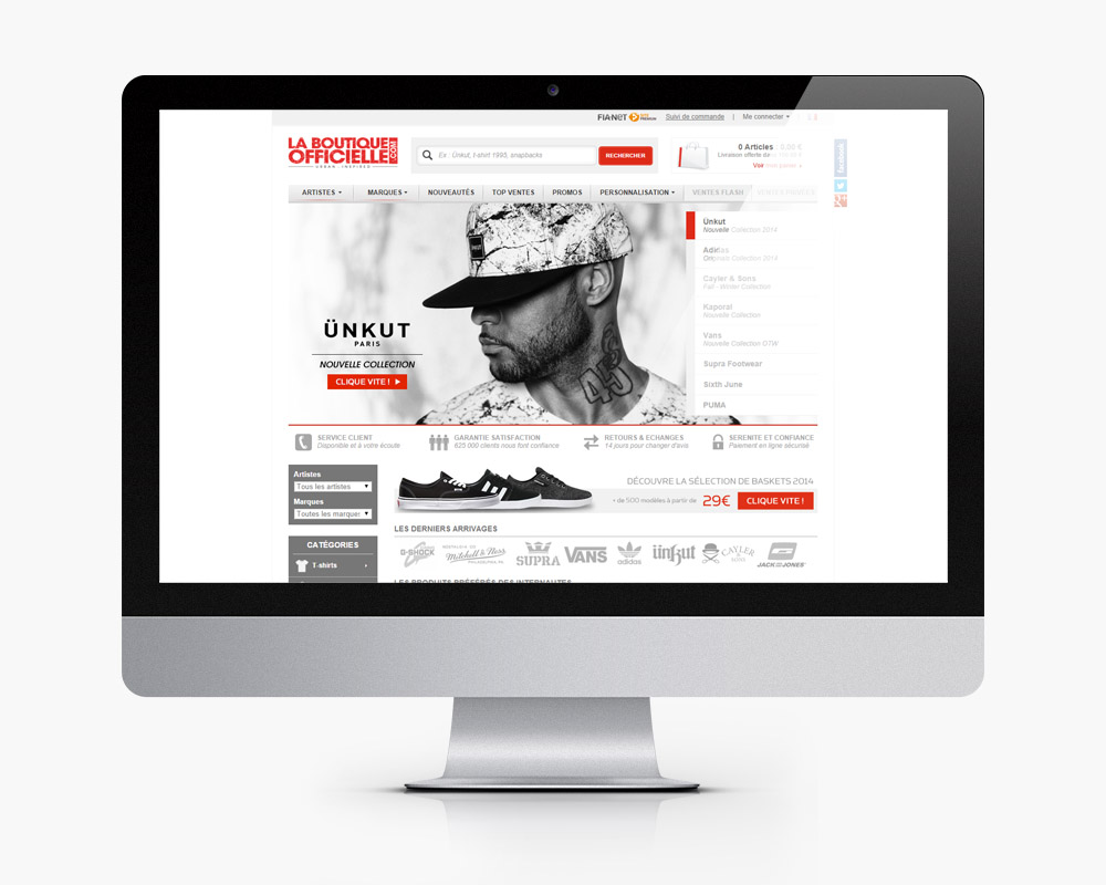 Création site ecommerce La Boutique Officielle  Tous les tee shirt